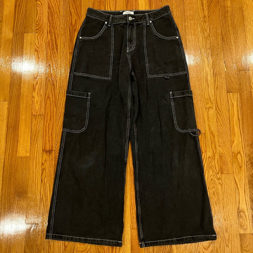 ASOS | Miss Selfridge Contrast Stitch Straight Leg Cargo Jean